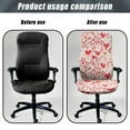 thumbnail image 4 of SCRAWLGOD Leaf Love Red White Valentine's Day Non-Slip Cover for Office Chair Seat Breathable Easy to Install Boss Chair Slipcovers Dustproof Gaming Chair Covers, L, 4 of 7