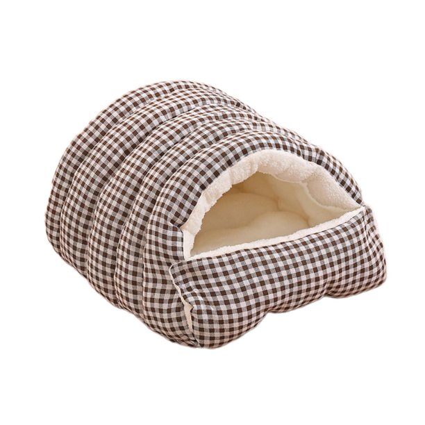 Cama para gatos, cálida y suave, gruesa, portátil, con cojín extraíble, suave Gris