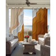 thumbnail image 4 of Orange Coastal Beach Blackout Curtains, Light Blocking Print Window Curtains, Rustic Abstract Sea Waves Striped Thermal Insulated Window Drapes for Living Room Kitchen Cafe 2 Panels, 104"W x 52"L, 4 of 9