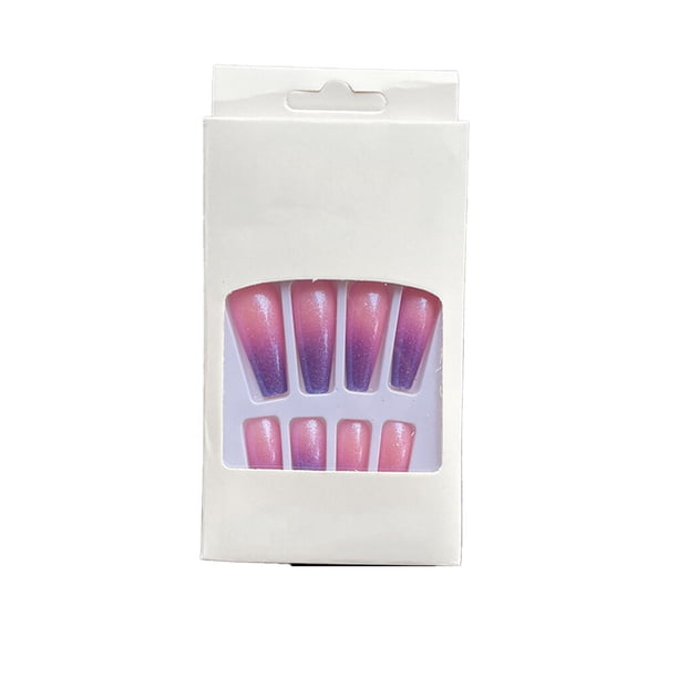 Juego de Prensa de Punta Francesa Minnieouse 1 en las Uñas Gradiente Extra Largo Kit de Manicura