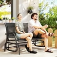 thumbnail image 2 of Outsunny Outdoor Glider Bench, Double Garden Patio Glider Loveseat, Black, 2 of 10