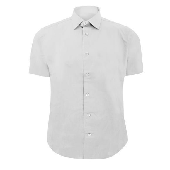 Russell Collection Chemise Ajustée à Manches Courtes Facile d'Entretien pour Hommes