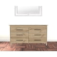 thumbnail image 2 of HomeRoots 478265 59 in. Manufactured Wood Four Drawer Double Dresser, Light Oak & White, 2 of 3
