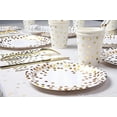 thumbnail image 4 of 50 platos de papel para fiesta de oro blanco, vajilla desechable de papel de 9 pulgadas, suministros para fiestas de cumpleaños, 4 of 4