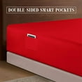 thumbnail image 3 of Elegant Comfort Extra Deep Pocket Single Fitted Sheet 18-24 Inch Deep, Wrinkle-Free, Soft, Smart Pocket, Fits High Mattresses, Twin/Twin XL, Red, 3 of 5