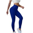 thumbnail image 2 of Yoga Pants Women's Seamless High Waist Solid Color Hip Lifting Fitness Pants Women's Running Sports Tight And Drying Peach Hip Yoga Pants Yoga Pants Workout Leggings Dark Blue S, 2 of 3