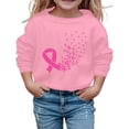 thumbnail image 2 of Girls Sweatshirt Kids Cancer Awareness Pullover Hoodless Long Sleeve Pink 11-12 Years, 2 of 4