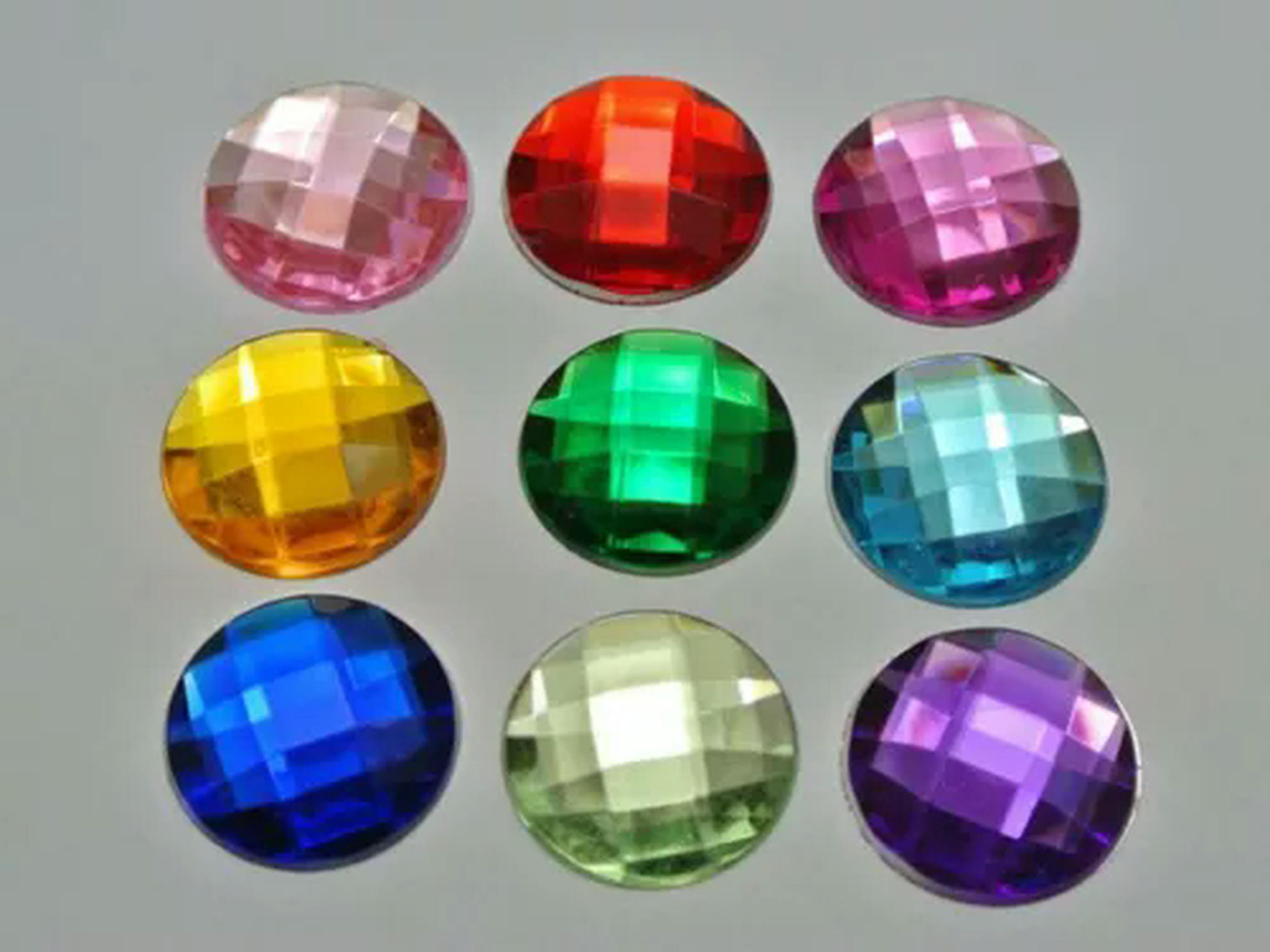 EOEMY 500 Acrylic Flatback Faceted Round Rhinestone Gems 16mm No Hole Color For Choice-Black