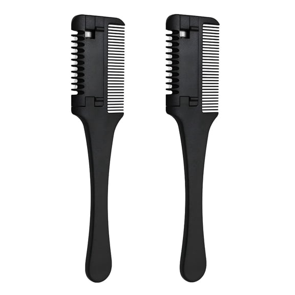 EXLEAF 2pcs Double Sided Hair Cutter Comb Hair Razor with Comb for Hair Cutting Styling (Black)