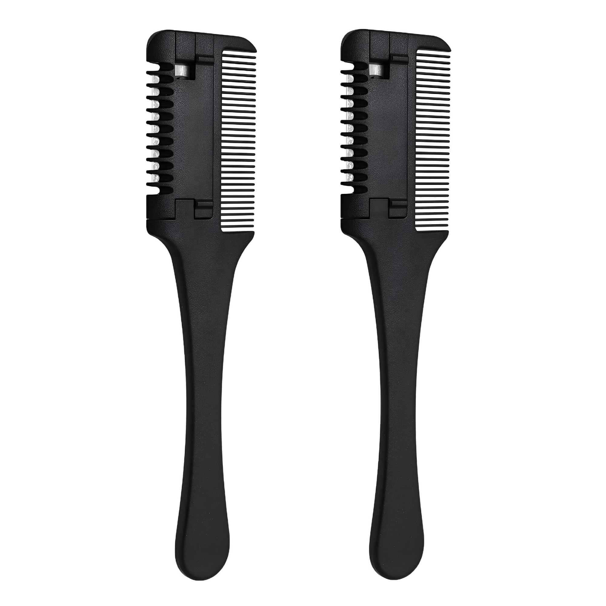EXLEAF 2pcs Double Sided Hair Cutter Comb Hair Razor with Comb for Hair Cutting Styling (Black)
