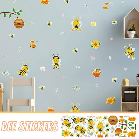 Giunmcul My Order Bee Home Children's Room Wall Sticker Decorative Self-Adhesive Wallpaper