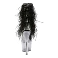 thumbnail image 5 of 7" Heel, 2 3/4" PF Marabou Fur Fringe Ankle Boot, Side Zip - Clr-Blk Marabou/Clr-Gltr, 5, 5 of 5