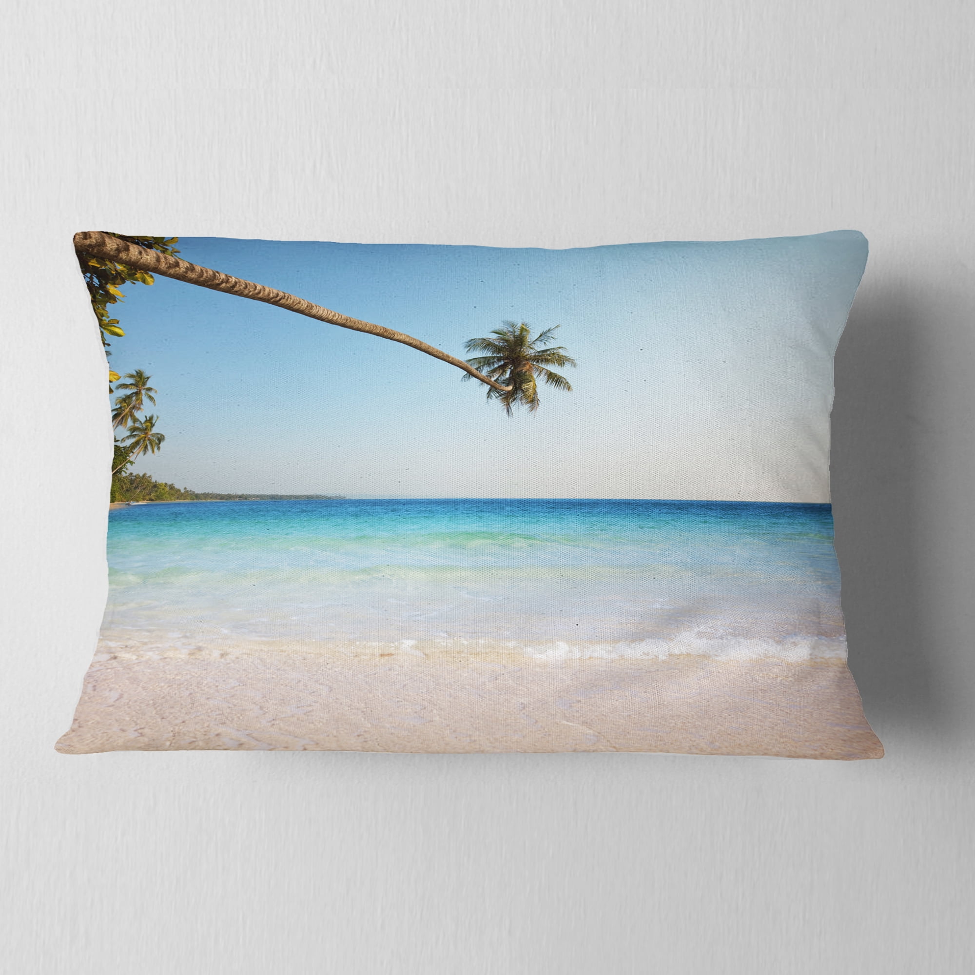 Designart 12" x 20" Brown Polyester Throw Pillow