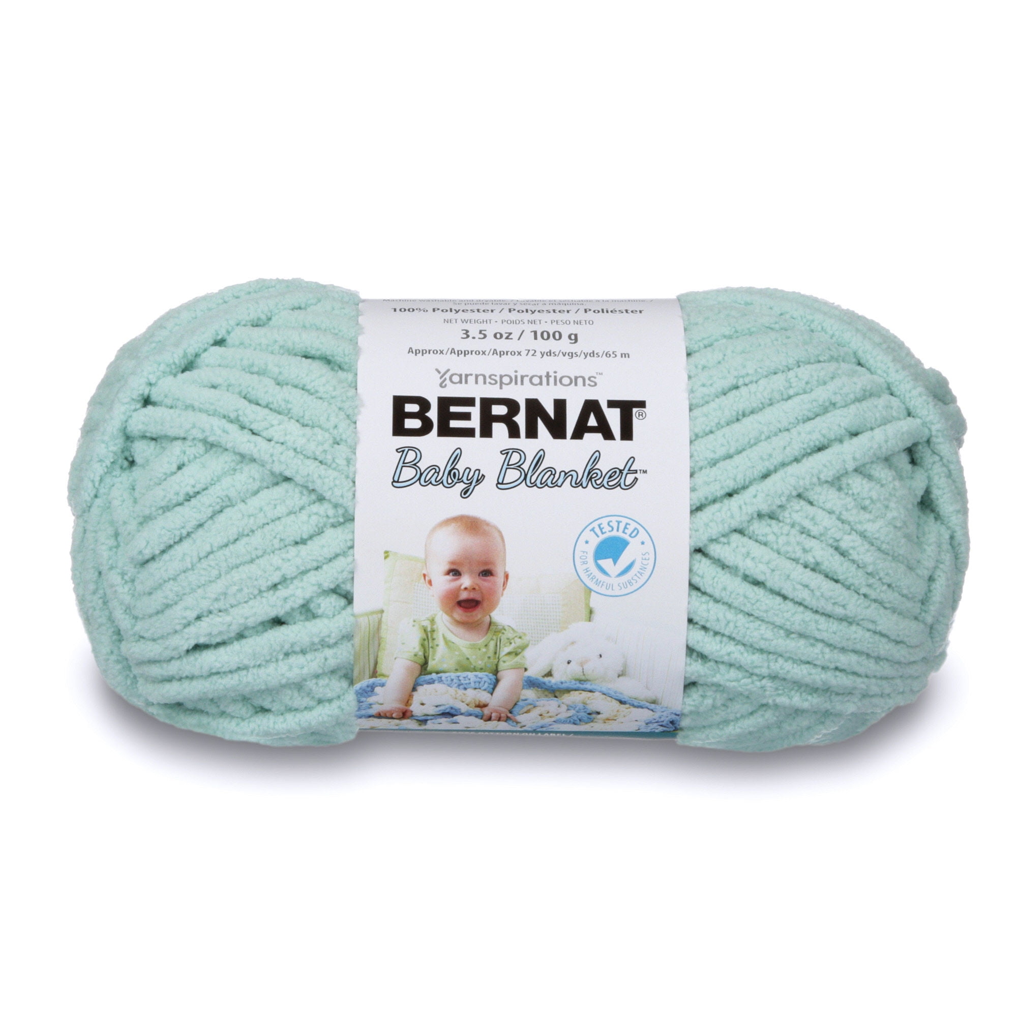 Bernat Baby Blanket Yarn, Beach Seafoam, 3.5oz(100g), Super Bulky ...