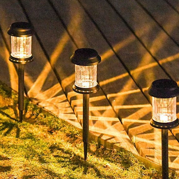 6 Pack Outdoor Solar Pathway Lights - Waterproof Warm White LED Garden Lighting for Walkway, Driveway, Patio and Yard Decor, Automatic Solar Powered Landscape Lights