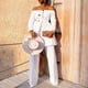 thumbnail image 5 of Moda mujer temperamento color sólido botón bolsillo un hombro traje pantalones traje Wmkox8yi bvn2101, 5 of 7
