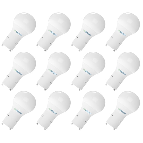 Viribright® A19 LED Bulb, GU24, 9.5W, 800 Lumens, CEC, Energy Star, Dimmable, Soft White 2700K (12 Pack)