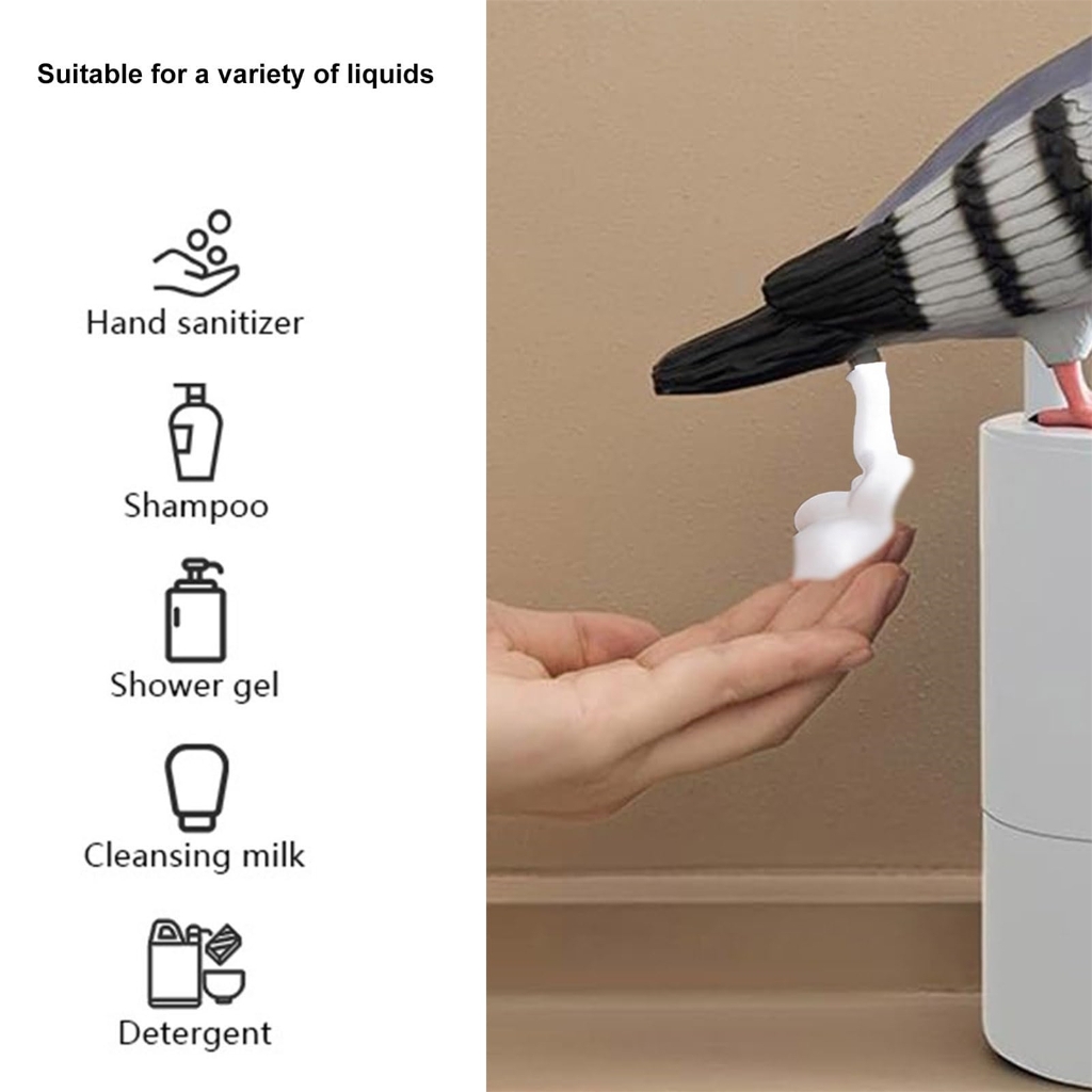 Pigeons Foam Soap Dispenser Automatic Induction Foam Hand Washer Touchless Soap Dispenser for Kitchen & Bathroom