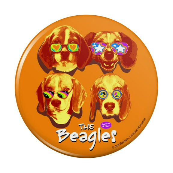 The Beagles Dog Band Sunglasses Vintage Retro Pinback Button Pin