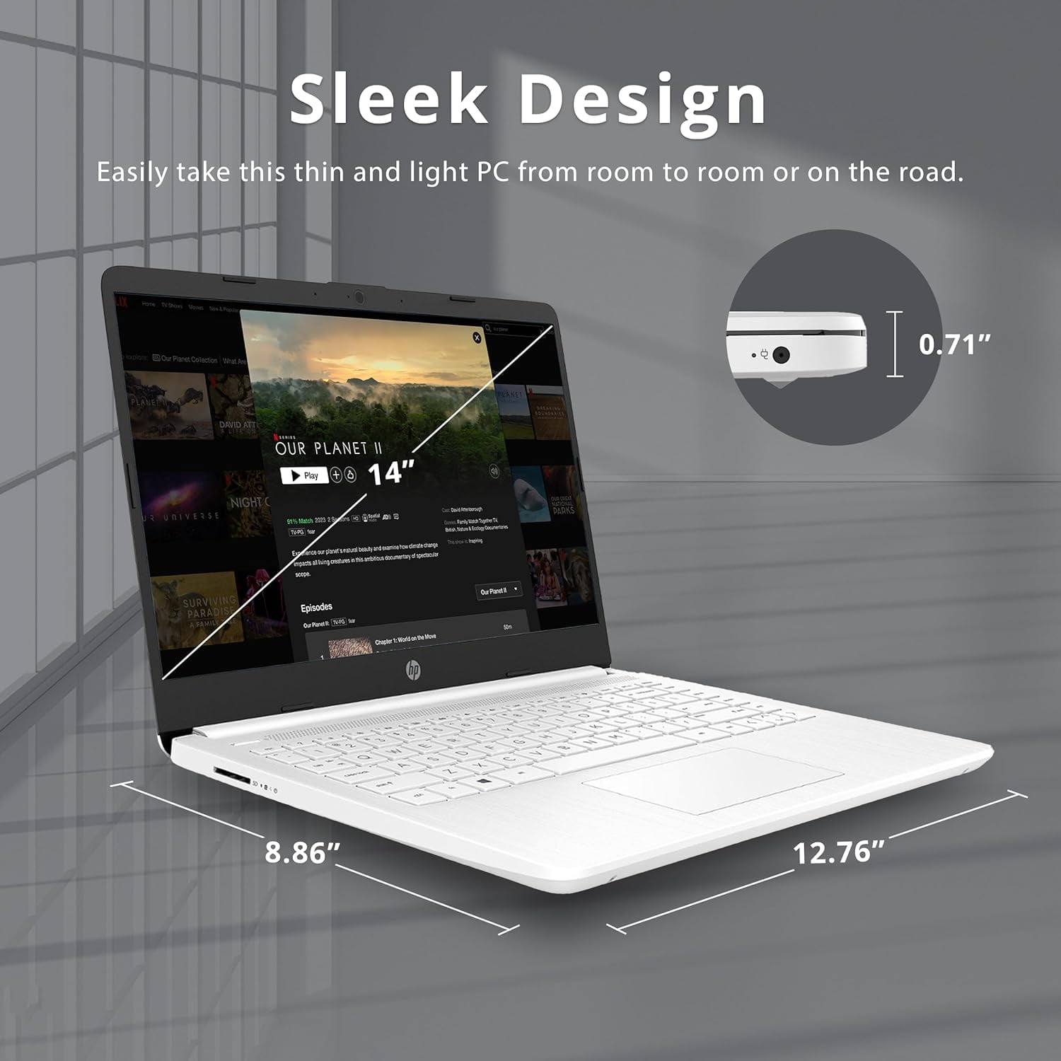 HP Stream Laptop, 14" HD Laptop, Intel Celeron N4020 Processor, 4GB RAM, 64GB eMMC, HD Audio, HD Webcam, Intel UHD Graphics 600, 1 Year Office, HDMI, Win 10 S, White, 32GB Hotface USB Card