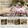 thumbnail image 6 of Round Outdoor Tablecloth with Umbrella Hole and Zipper, Red Eucalyptus Leaves Tablecloth with Elastic Waterproof, Spring Summer Botanical Patio Table Covers for 36" - 44" Picnic Pool Tables, 6 of 9