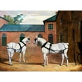 thumbnail image 2 of Herring, John Frederick 14x12 Black Ornate Wood Framed with Double Matting Museum Art Print Titled - Grey carriage horses in the coachyard at Putteridge Bury-Hertfordshire, 2 of 4