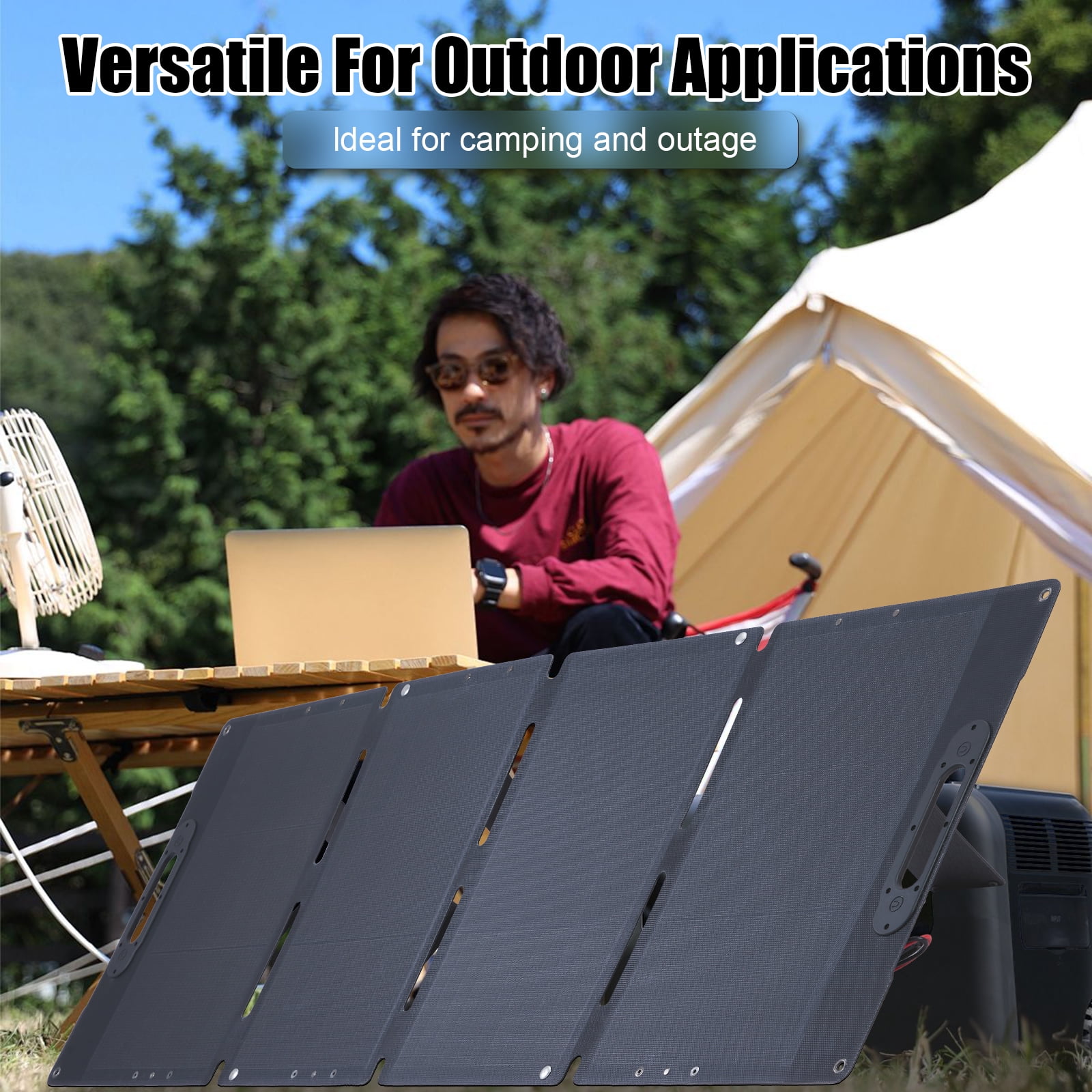 100 Watt Portable Solar Panel for Power Station, Foldable Solar Charger Waterproof IP67 for Home, RV, Boat, Outdoor, Camping, off Grid System