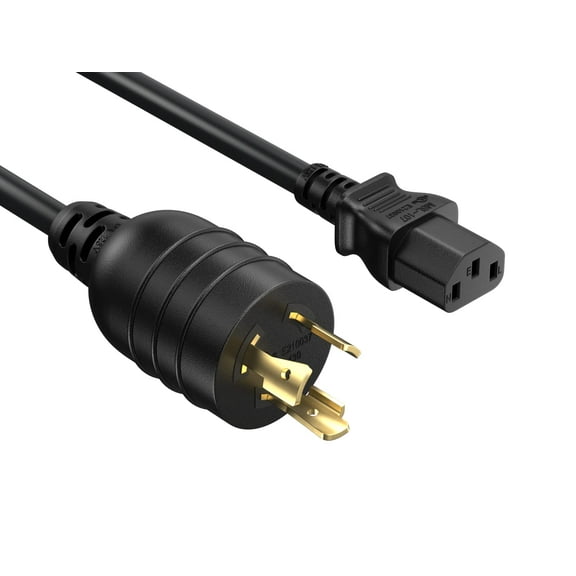 Cable Leader 6ft NEMA L5-20P to C13 Heavy Duty Power Cord 14 AWG, Black