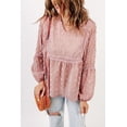 thumbnail image 2 of ABPHQTO Blusa babydoll con volantes y cuello dividido con lunares suizos para mujer, 2 of 5