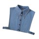 thumbnail image 1 of Cuello falso desmontable elegante traje profesional mitad superior mitad camisa blusa Azul, 1 of 8