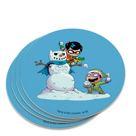Robin and Riddler Snowball Fight Novelty Coaster Set