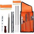 thumbnail image 1 of Afilador de motosierra, kit de afilado de cadena de 10 piezas, kit de afilado universal para motosierras para un corte de motosierra más seguro y eficiente, 1 of 5
