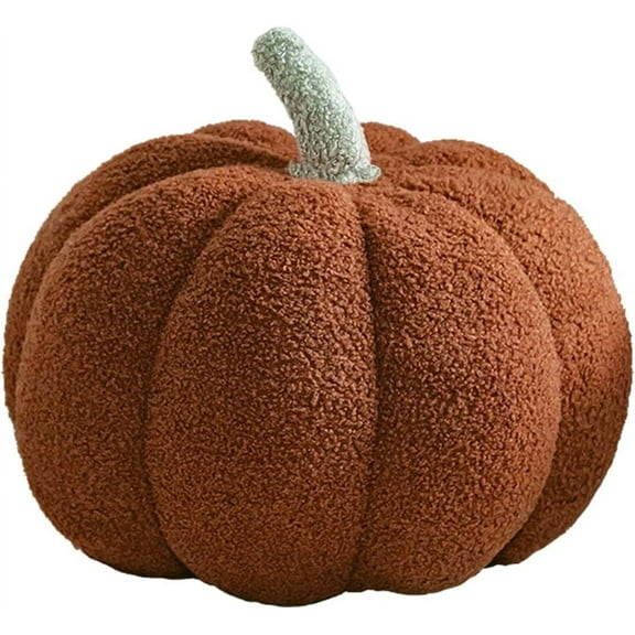 ZEN 3D Simulated Pumpkin Pillow Plush Pillow Sofa Cushion (11inch, Brown), 1 Count (Pack of 1)