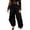 Black, variant on High Waist Baggy Asymmetrical Wide Leg Pants Button Wrap Fashion Casual Denim Jeans for Women Daily Pants for Women Casual