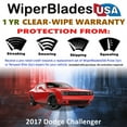 thumbnail image 2 of 2017 Dodge Challenger Beam Wiper Blades Wipers w/1yr Warranty (Set of 2) (WiperBladesUSA), 2 of 5