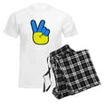 thumbnail image 6 of CafePress - Ukrainian Flag Peace Sign Ukraine Native H Pajamas - Men's Light Loose Fit Cotton Pajama Set, 6 of 7