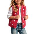 thumbnail image 4 of Toddler Girls Sherpa Fleece Vest Zip-Up Cartoon Print Sleeveless Plush Cute Jacket Vests with Pocket Red, Size 3 Y, 4 of 5