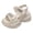 White, variant on Womens Sparkly Rhinestones Chunky Wedge Walking Sandals Trendy Casual Comfortable Leather Adjustable Open Toe Ankle Strap Non Slip Platform Work Beach Summer Shoes White Size 9