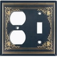 thumbnail image 4 of Metal Light Switch Plate Cover Elegant Victorian Black Yellow Frame FRA054, 4 of 13