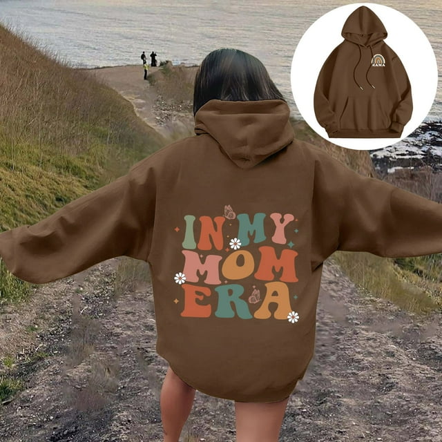 TINZ Sweat à Capuche Imprimé Arc-en-Ciel pour Femmes, Manches Longues avec Poches, Sweat à Capuche Simple pour Femmes, Sweat à Capuche Long pour Femmes