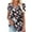 Khaki, variant on JeashCHAT Tshirts Shirts for Women Graphic Women's Summer Tunic Round Neck Floral Printed T-Shirts Casual Short Sleeve Blouse Pleated Tops With Ruffle Hem