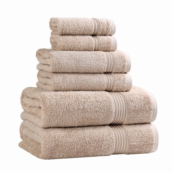 Superior Egyptian Cotton Absorbent 6-Piece Taupe Towel Set