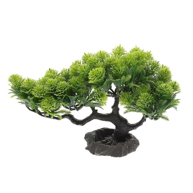 Faux Pine Tree Decor for Sushi Platter Plastic Green Restaurant Accessory 7 inches