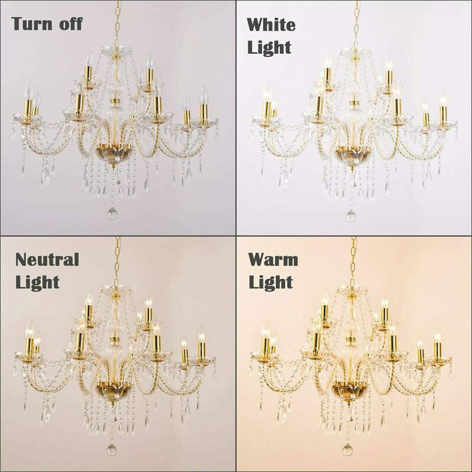 Crystal Candle Chandeliers Lighting 15 Lights Pendant Ceiling Fixture Lamp  Elegant Decoration