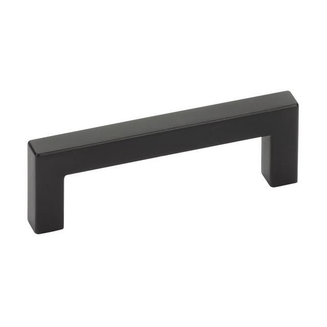 Emtek 86708US19 8 in. Rectangular Warwick Center to Center Cabinet Pull, Flat Black