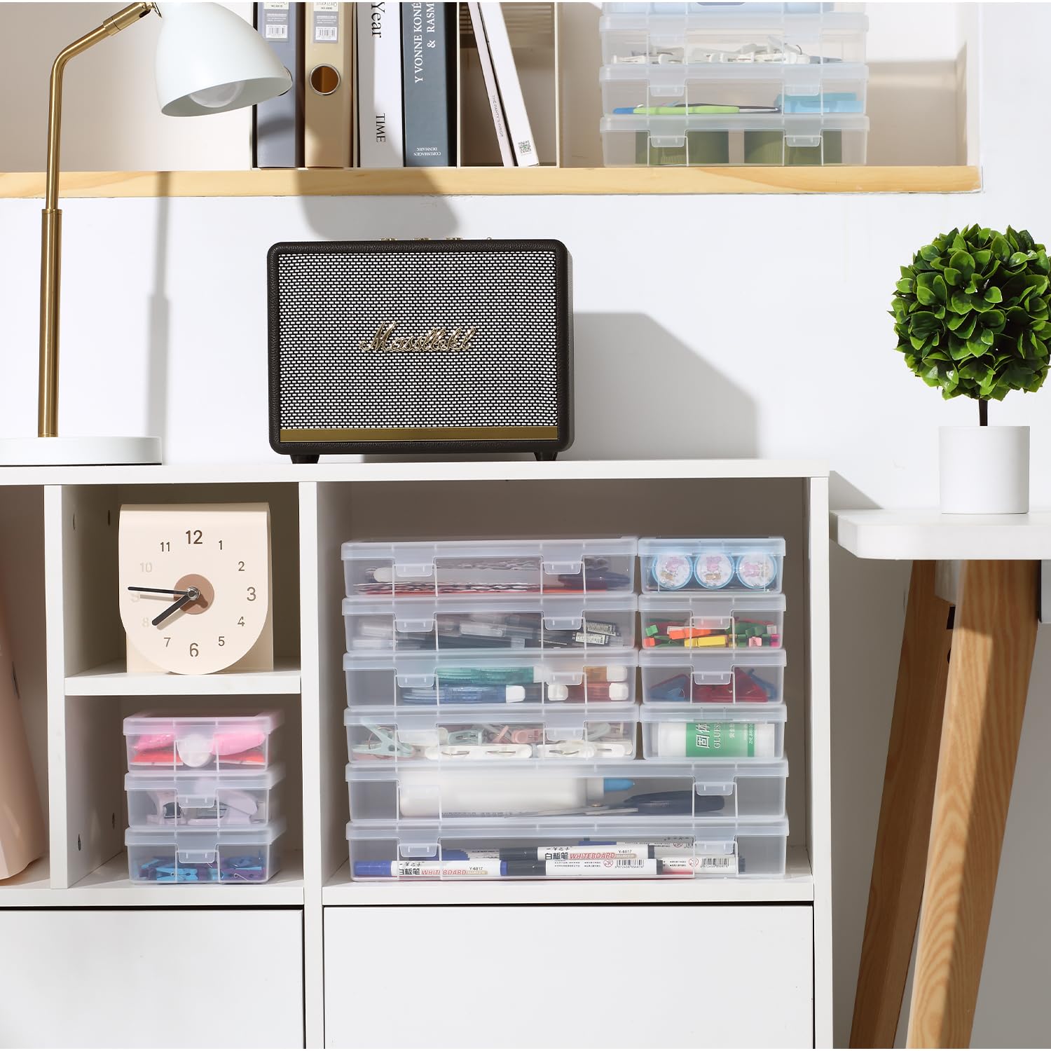 Novelinks 12-Pack Stackable Clear Storage Boxes, Small photo 8