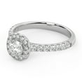 thumbnail image 3 of AFFY Half Eternity Halo Solitaire Engagement Rings for Women, IGI Certified 1.00 Carat (ctw) Round Cut Lab Grown Diamond Ring In 14K Solid White Gold F-G, VS-SI Quality Ring Size-9.5, 3 of 6