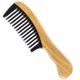 thumbnail image 2 of Peines para el cabello de sándalo verde natural hechos a mano, peine de madera para desenredar el cabello natural con aroma a sándalo antiestático (cuerno de búfalo de dientes anchos y finos, 2 of 5