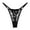 Black-A, variant on Women's Lace Floral Thong Panties, Sexy Low Rise Comfortable Breathable Embroidered with Double Straps for Daily Wear