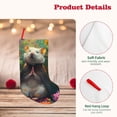 thumbnail image 4 of Wukai Colorful Flower Meditating Hamster Print Christmas Stockings 18" Christmas Stocking Snowman Burlap Plaid Xmas Stocking Holiday Christmas Decoration Gifts for Family Kids, 4 of 7